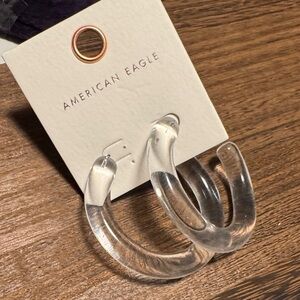 American Eagle Clear Acrylic Hoop Earrings